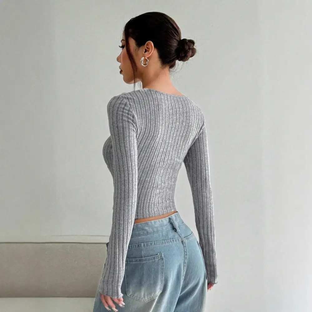 Structured Ribbed Crop T-Shirt