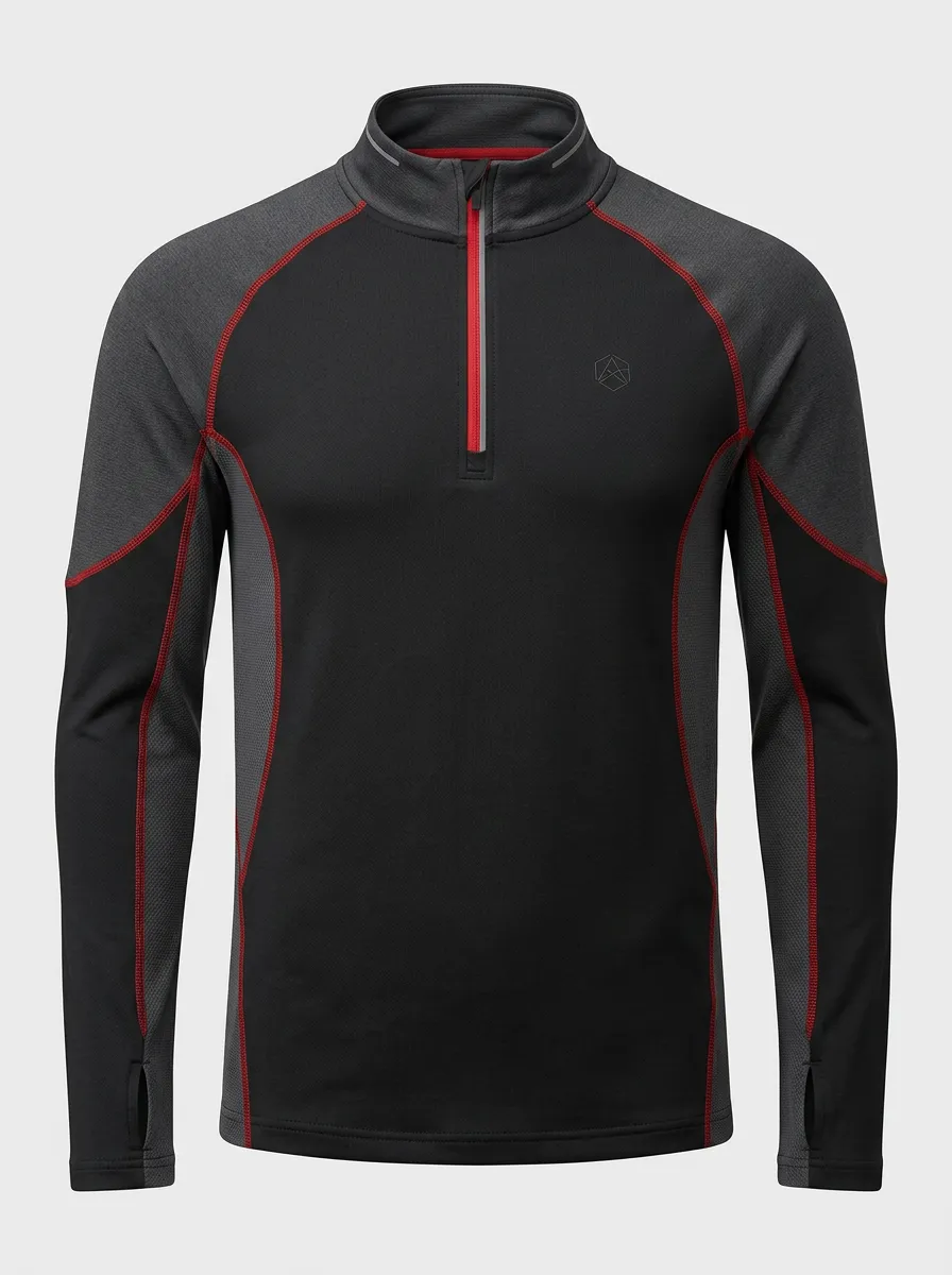 Men's Sport Performance Contrast Stitching Quarter Zip Pullover