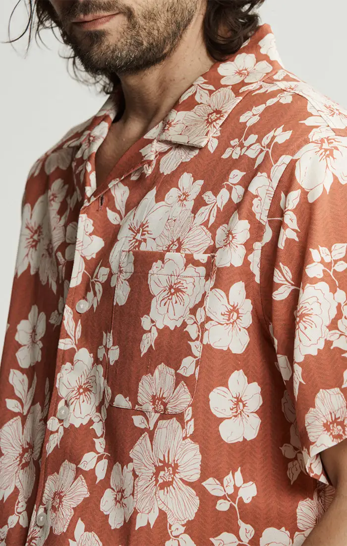 Lyocell Twill Short Sleeve Camp Shirt