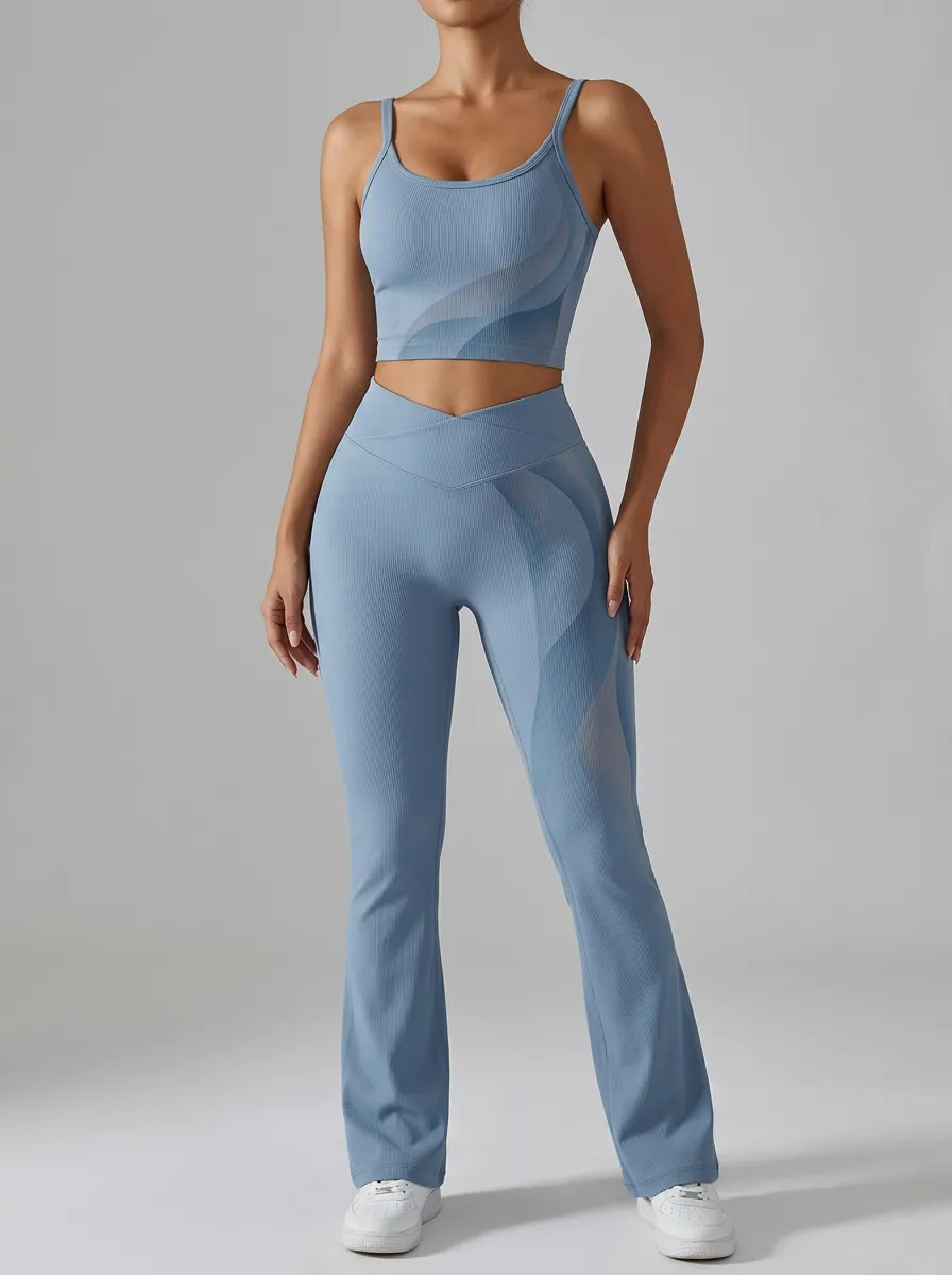 Wave Ribbed Linework Flare Active Set