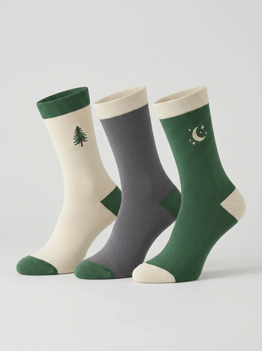 Forest Women's Three-Pair Crew Socks