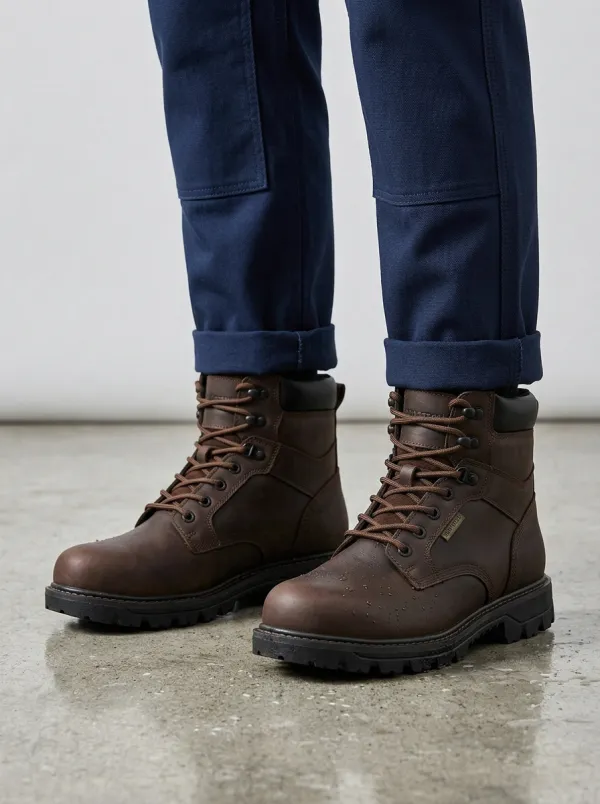 Men's Rugged Waterproof Construction Work Boots