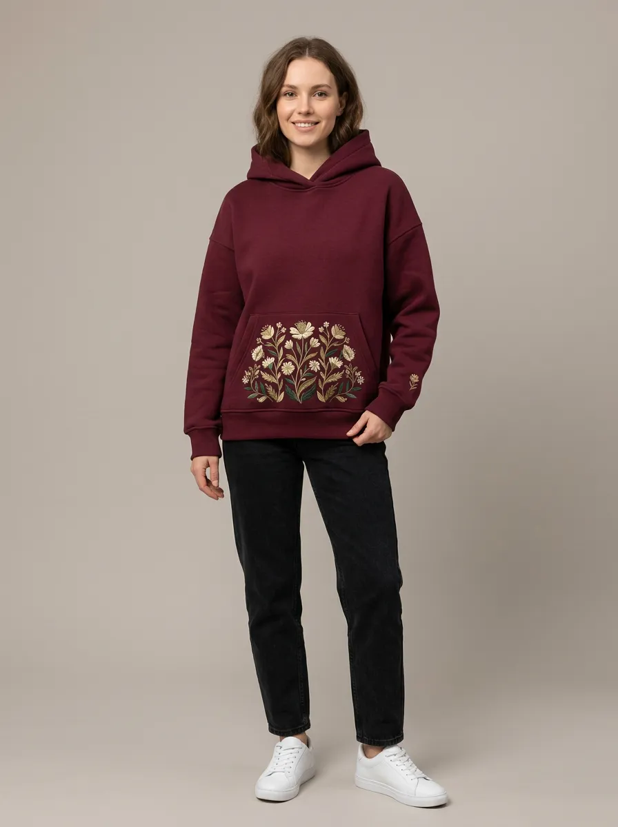 Women's Nature Inspired Botanical Floral Graphic Nature Inspired Hoodie