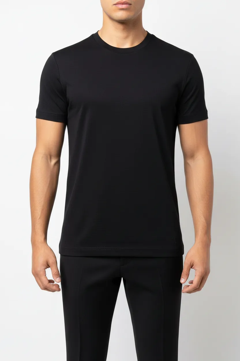 Polished Round Neck Crew Neck Cotton T-Shirt