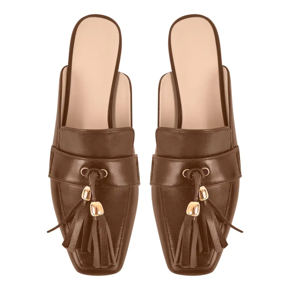 Square Toe Chunky Heel Heeled Mules