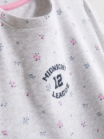 5-15yrs | Ribbed Floral Print Pyjamas