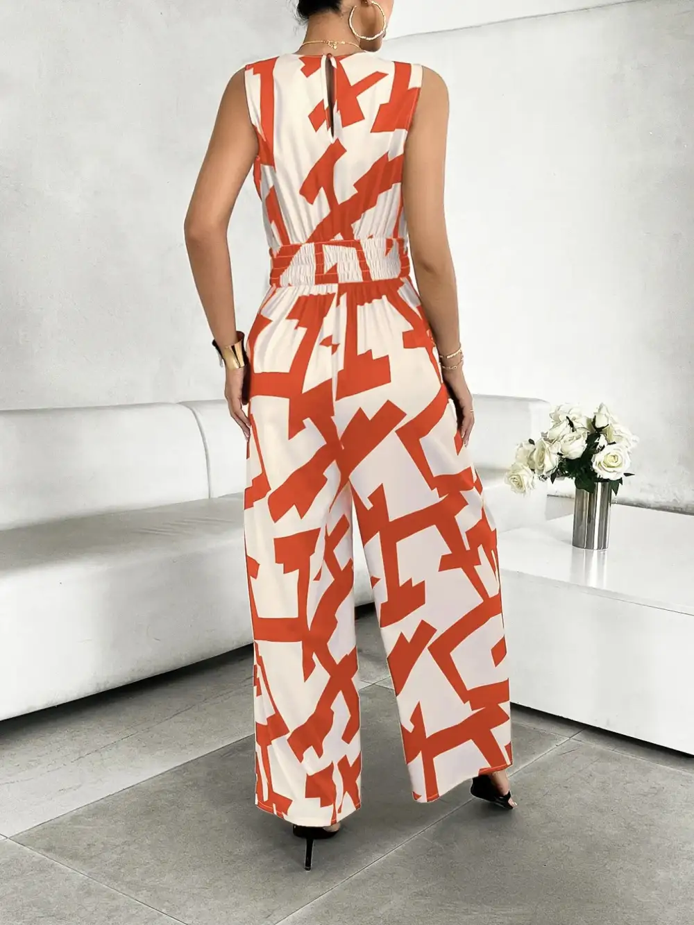 Easygoing Wide Leg Printed Jumpsuit