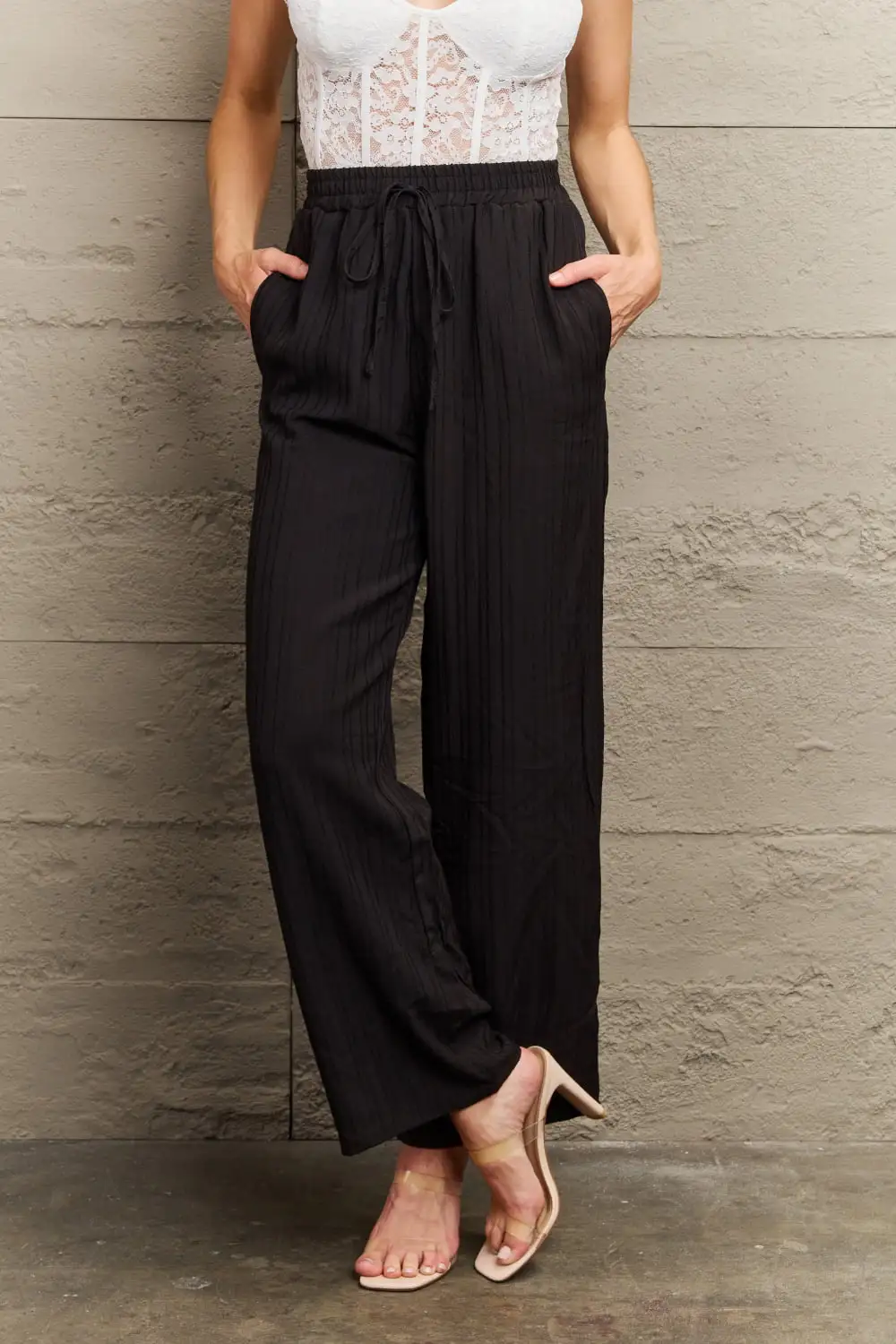 Tie Waist Casual Everyday Lightweight Pants
