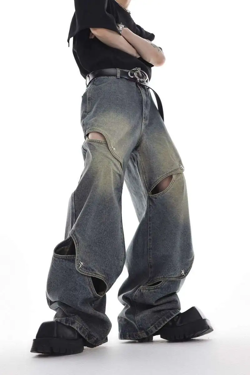 Oversized Button-Fly Denim Jeans