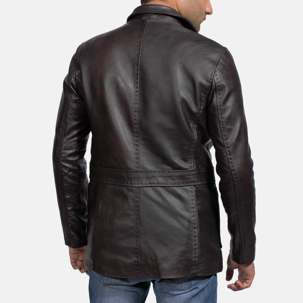 Men's Leather Blazer Jacket