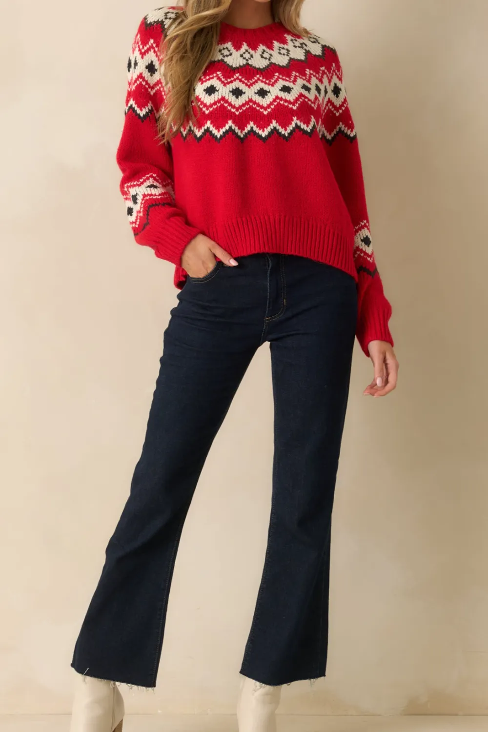 Curve Dark Wash Cropped Flare Jeans