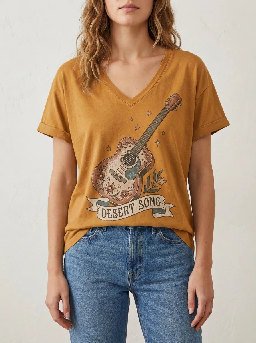Floral Desert Western Women's V-Neck T-Shirt