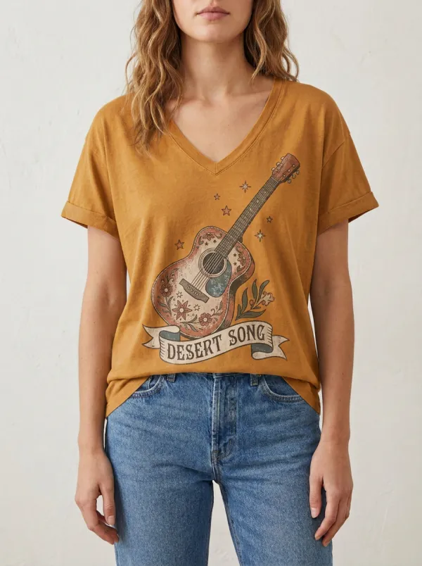 Floral Desert Western Women's V-Neck T-Shirt