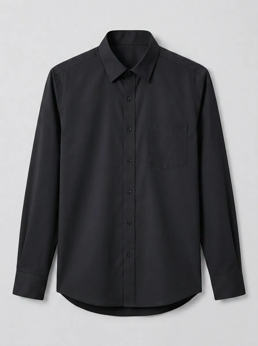 Men's Non-Iron Cotton Solid Light Blue Long Sleeve Shirt