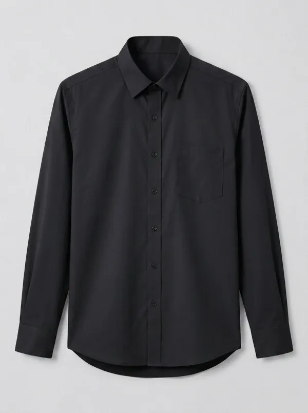 Men's Non-Iron Cotton Solid Light Blue Long Sleeve Shirt