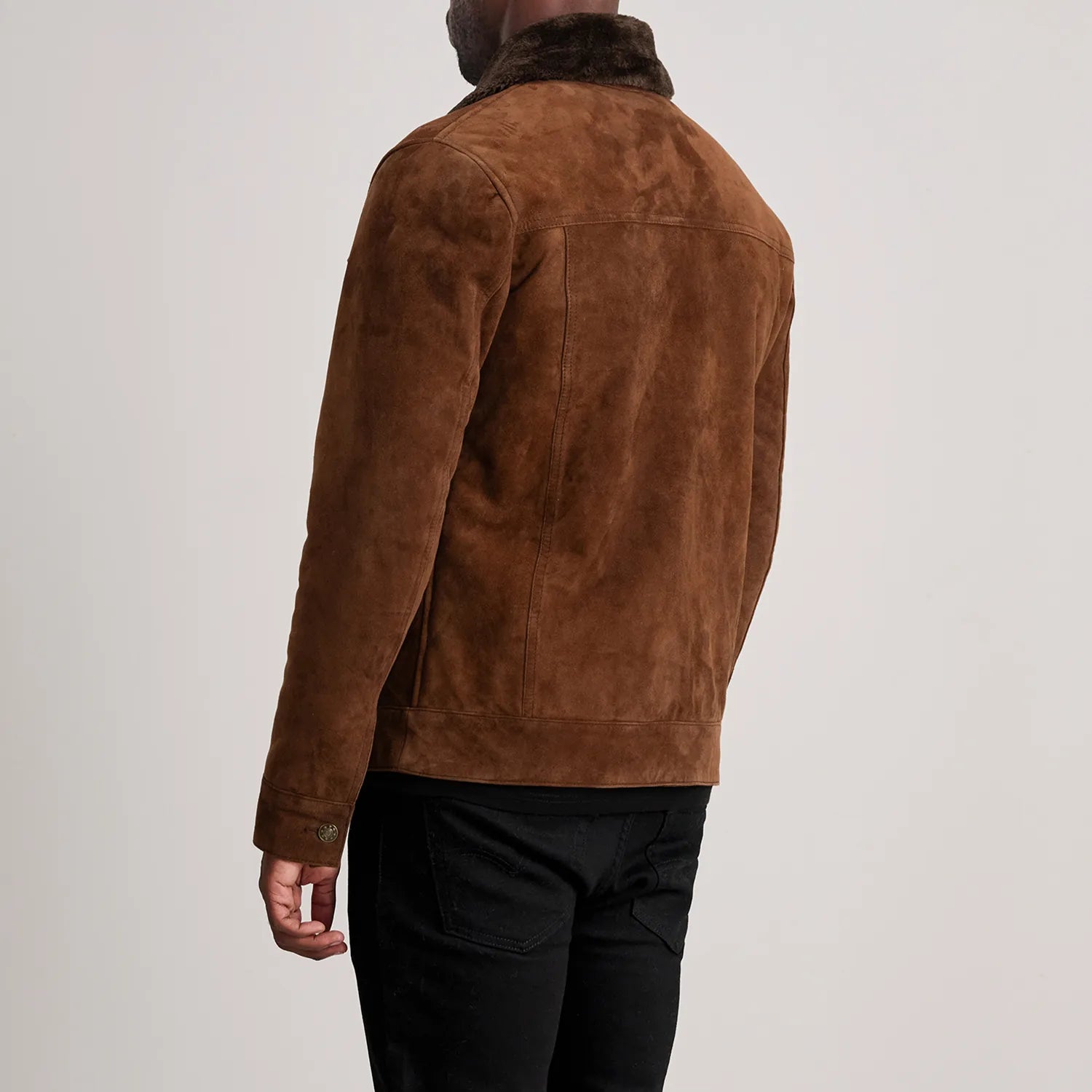 Men's Suede Shearling Trucker Jacket