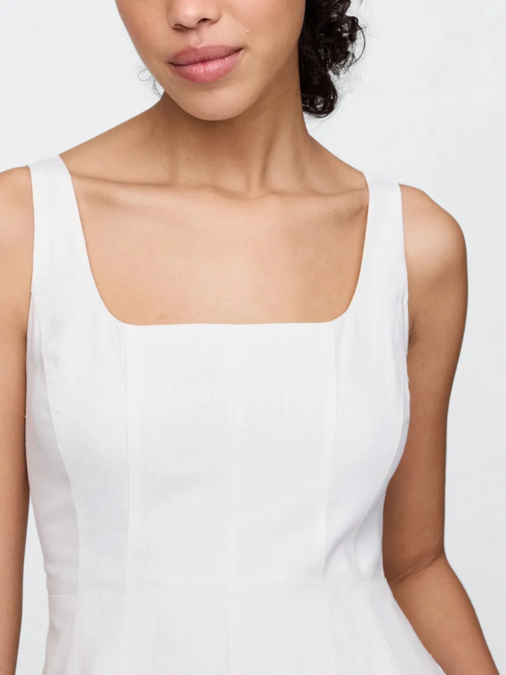 Soft Square Collar Strap Pants