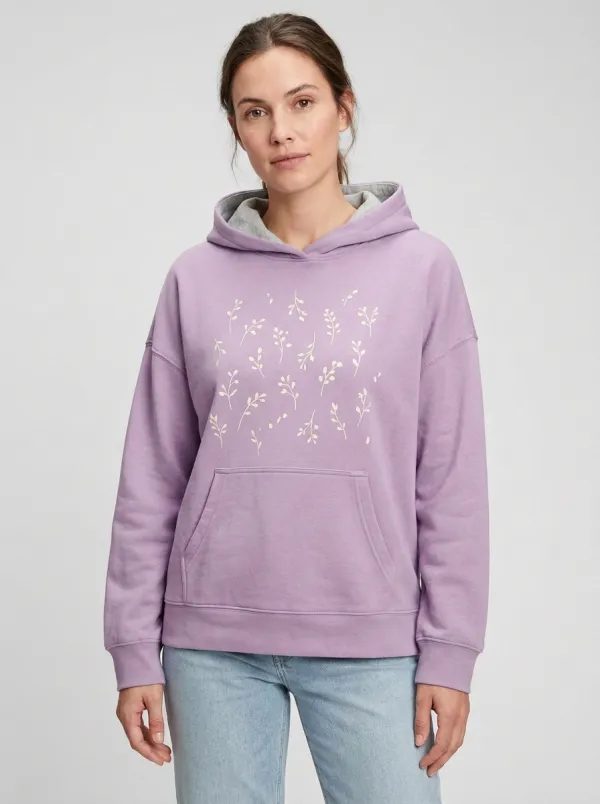 Women's Botanical Floral Nature Inspired Graphic Hoodie