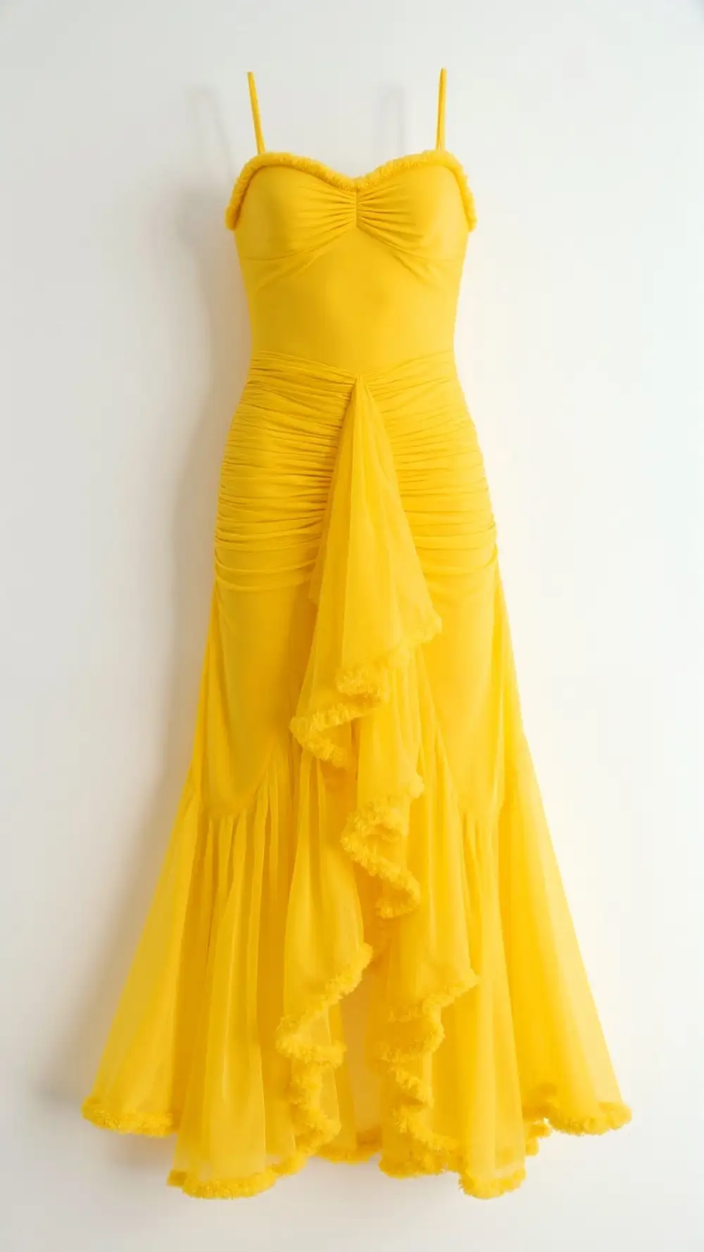 Ruffled Asymmetric Maxi Dress