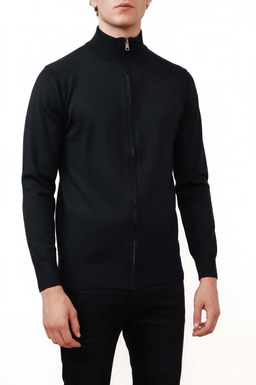 Everyday Regular Fit Full Zip Viscose Knit Vest