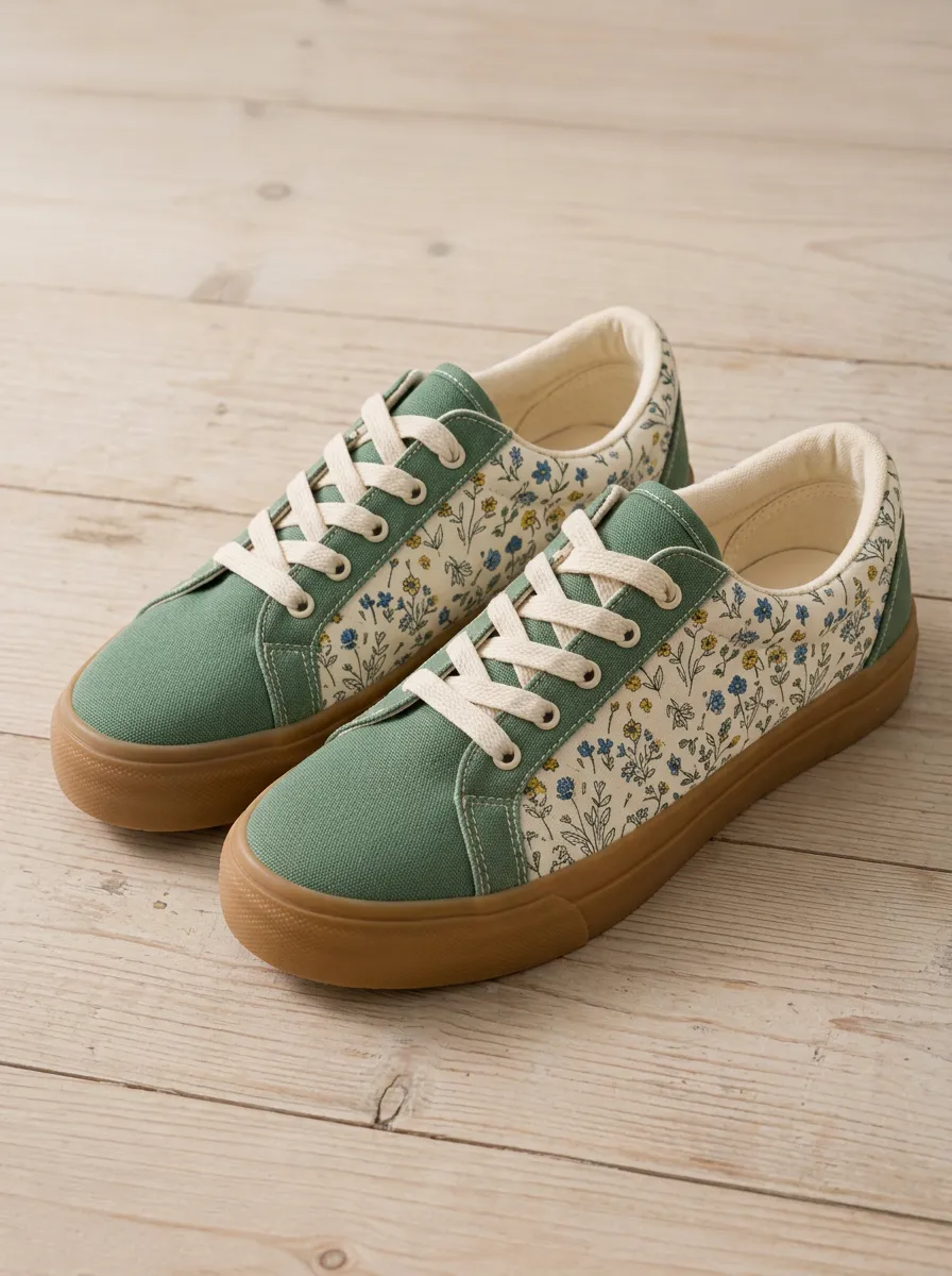 Women's Floral Botanical Garden Urban Skate Shoes