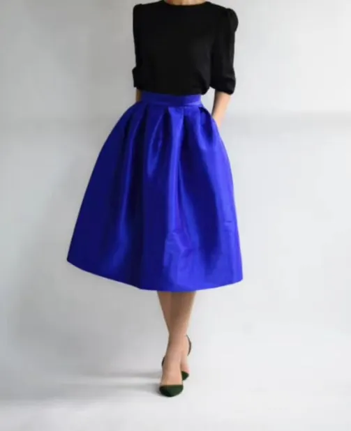Classic Seaside Everyday Casual Polyester Skirt