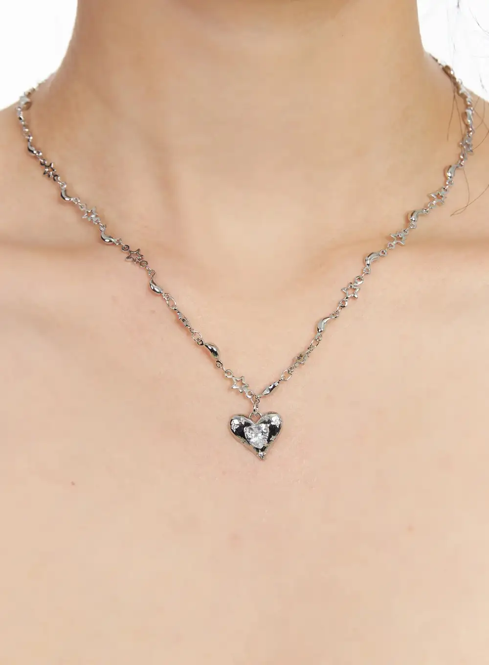 Beaded Heart Pendant Necklace