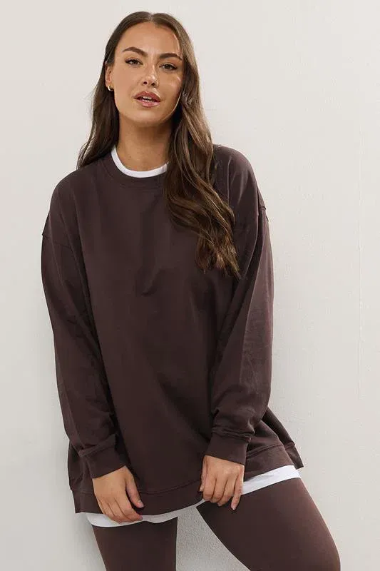 Chocolate Brown 2-In-1 Sweatshirt