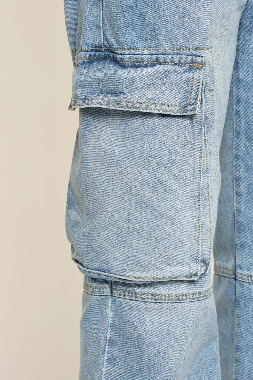Men's Heavyweight Baggy Fit Cargo Denim Jeans