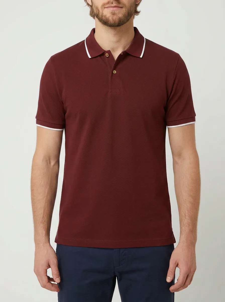 Men's Versatile Weekend Contrast Trim Polo Shirt