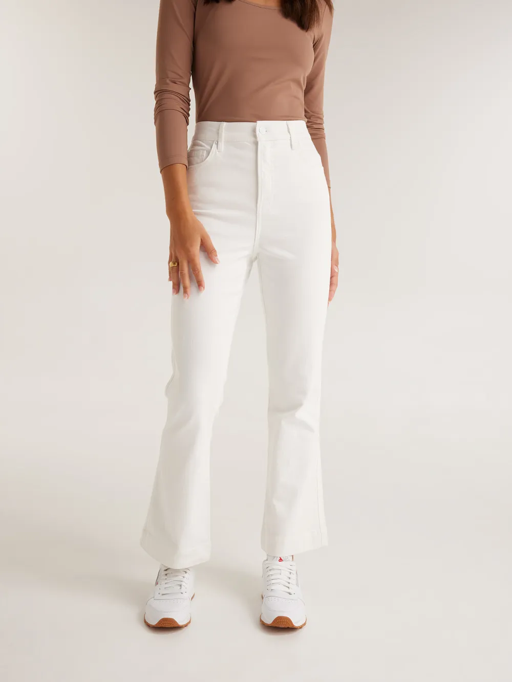 White Straight-Leg Non-Stretch Jeans