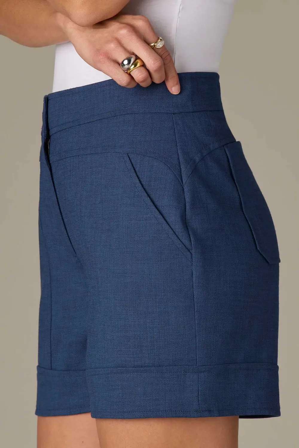 Petite Shorts Curved Hem Yoke