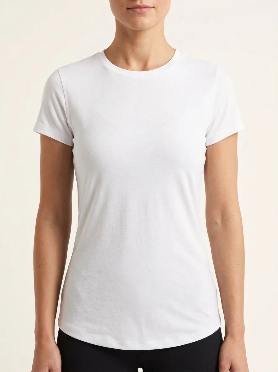 Women's Curved-Hem Everyday Crewneck T-Shirt