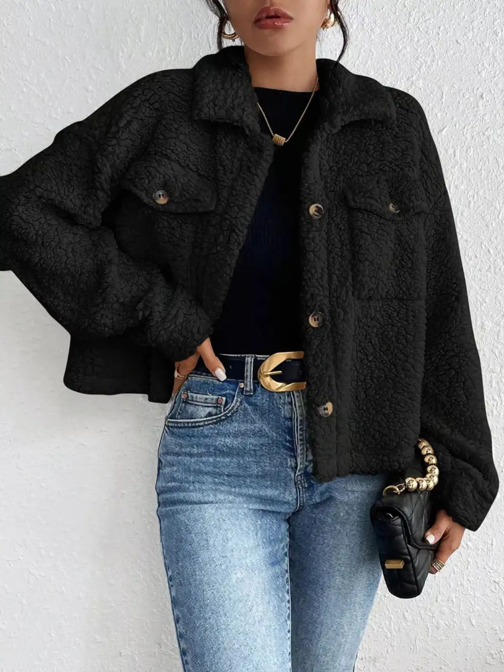 Cozy Sherpa Button-down Jacket