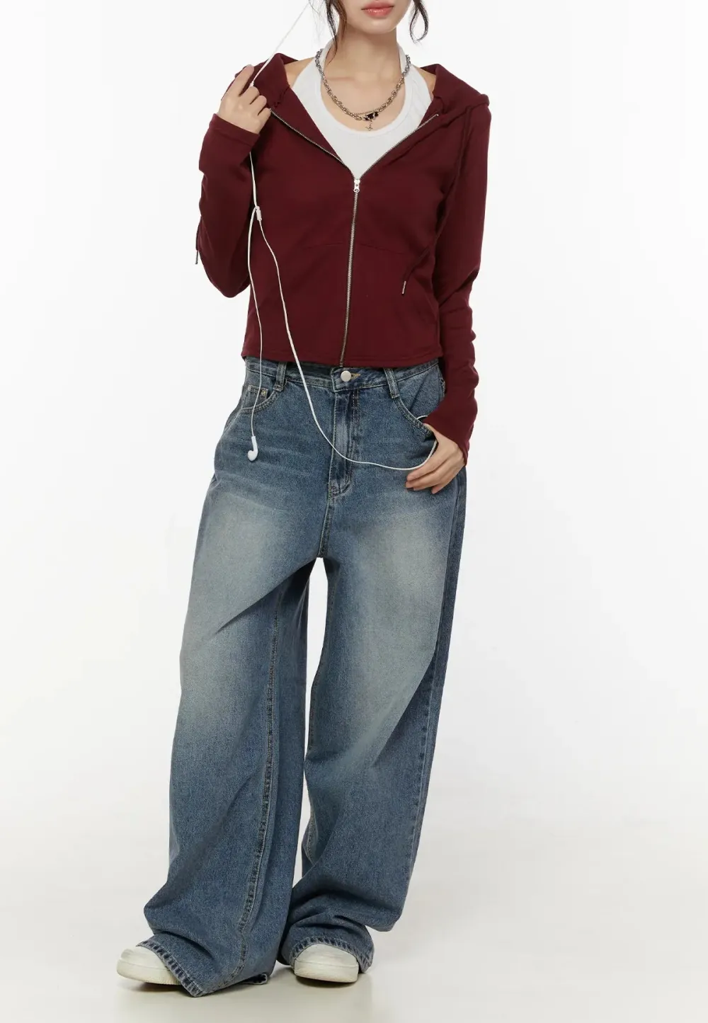 Wide-Fit Casual Low Rise Baggy Jeans