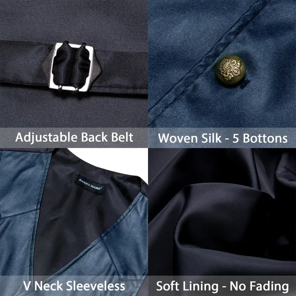 V Neck Button Up Leather Dress Vest
