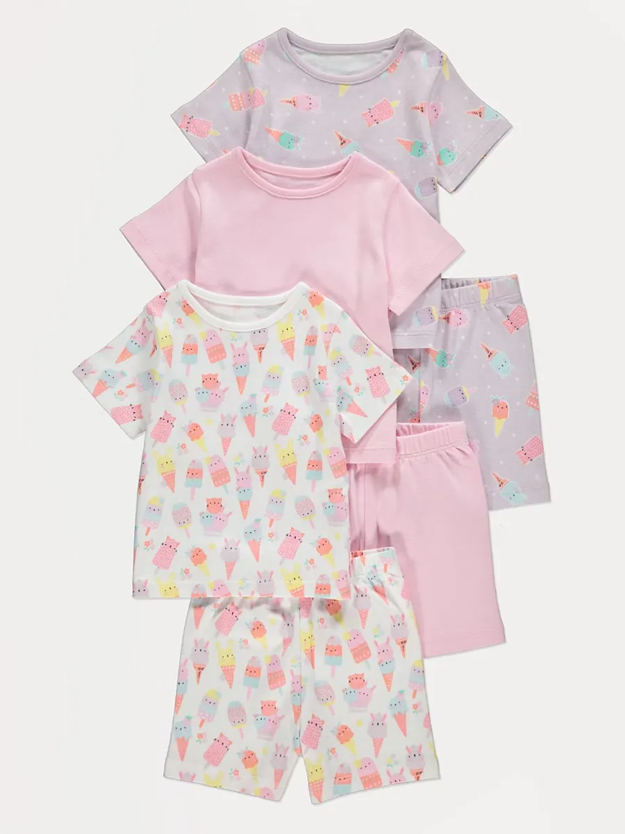 Ice Cream Short Pyjamas 3 Pack