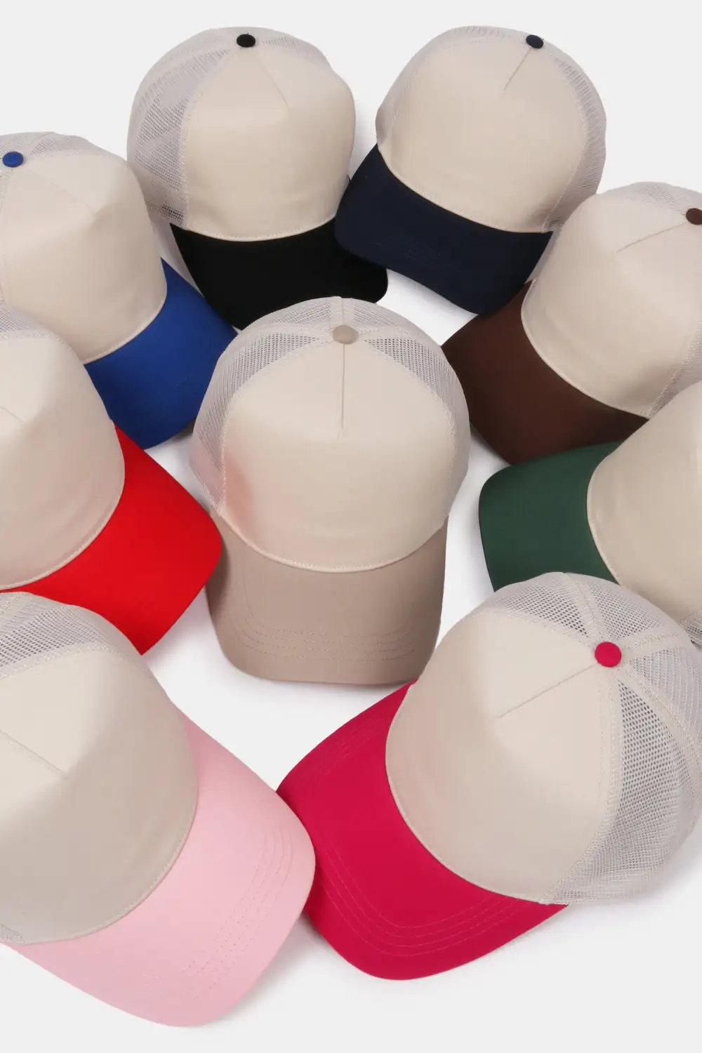 Mesh Back Two Tone Five Panel Panel Baseball Cap