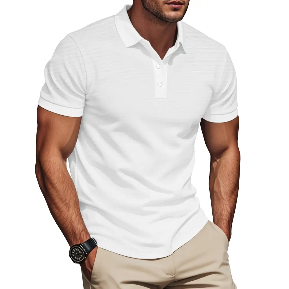 Ribbed Slim Fit Fitted Polo Shirt