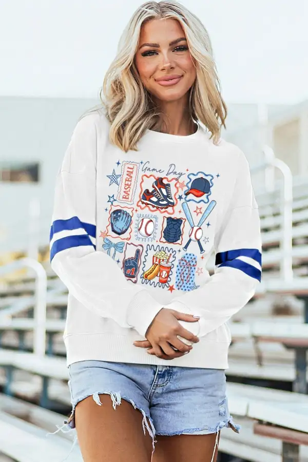 Active Striped Graphic Sweatshirt
