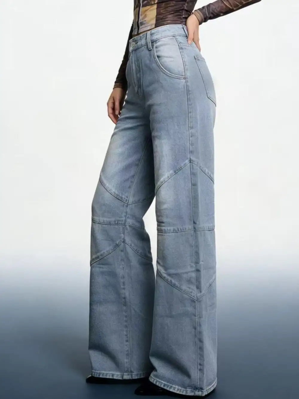 Classic Vintage Wash Wide Leg Jeans