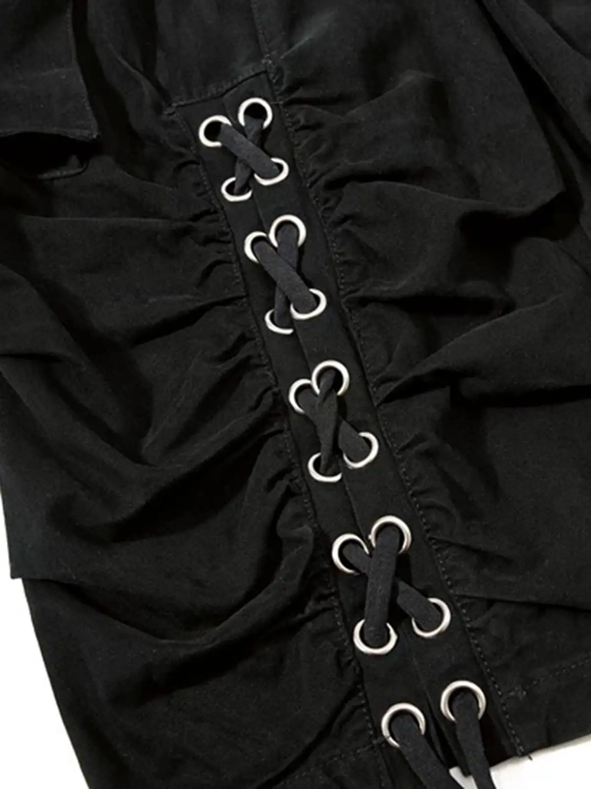 Wide-Leg Lace-Up Shorts