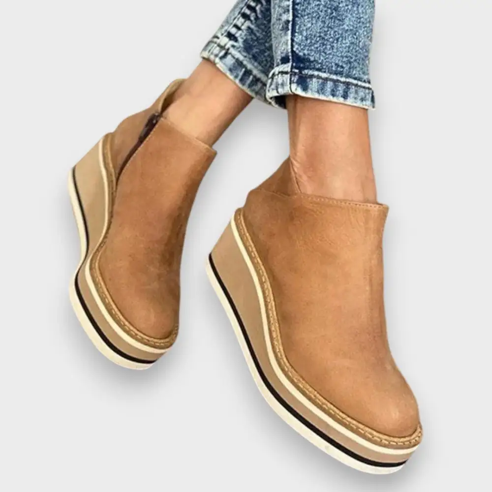 Waterproof Platform Wedge Ankle Boots