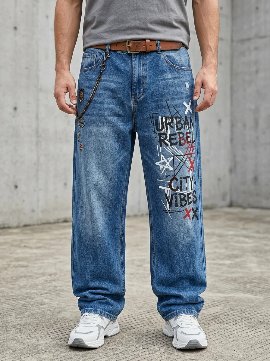 Men's Streetwear Star Jeans
