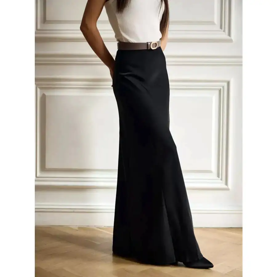 Classic High Waisted Maxi Skirt