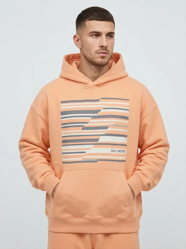 Men's Daily Motion Abstract Stripe Print Hoodie