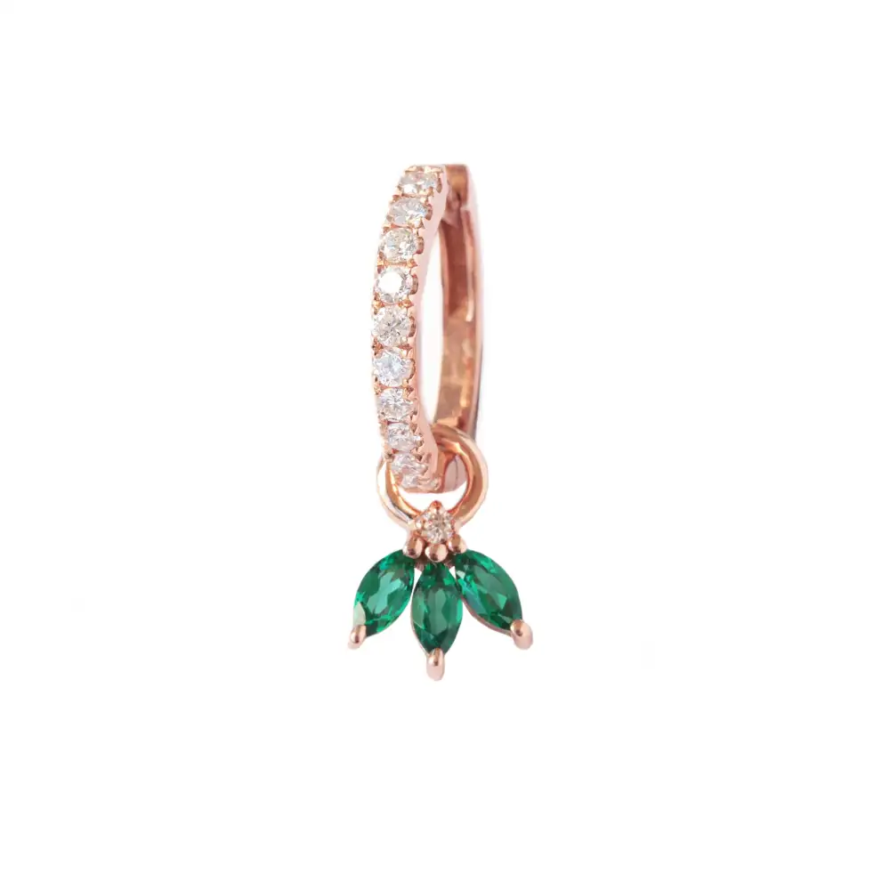 Hoop Earrings With Marquise Drop Huggie Earrings