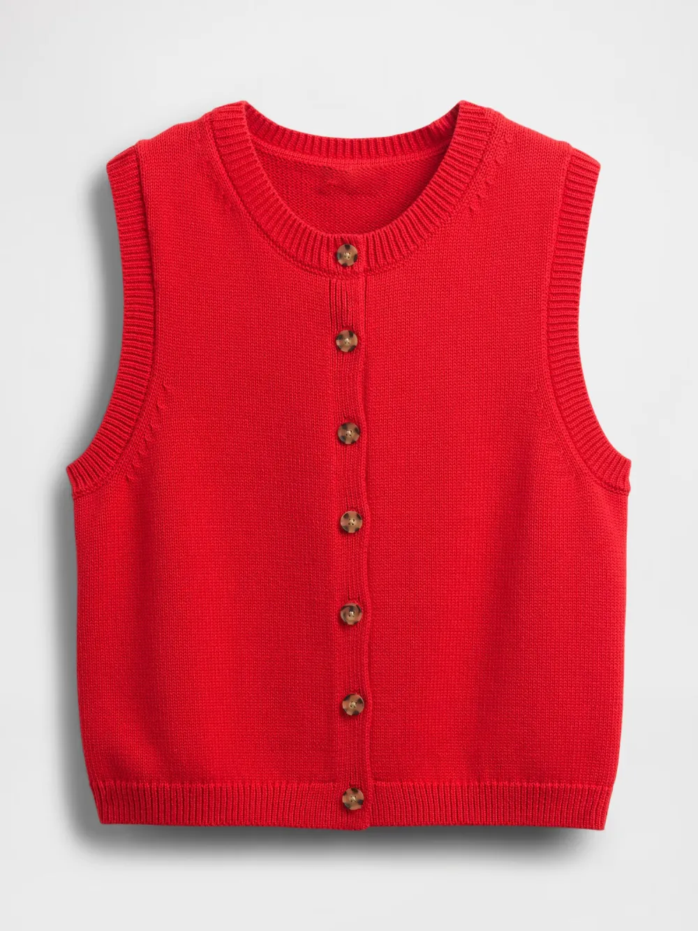 Round Neck Sleeveless Cardigan