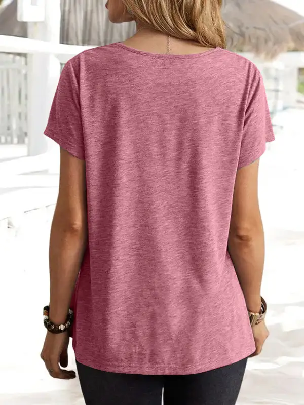 Relaxed Short Sleeve U-Neck T-Shirt