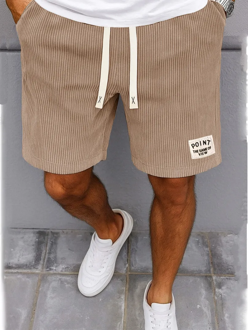 Ribbed Knit Seamed Detail Shorts